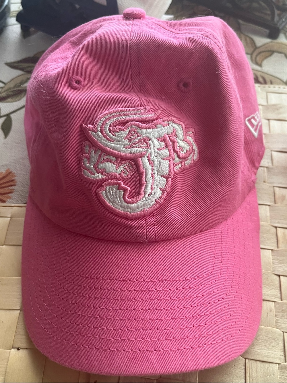 Jax Jumbo Shrimp Hot Pink Embroidered Baseball Cap